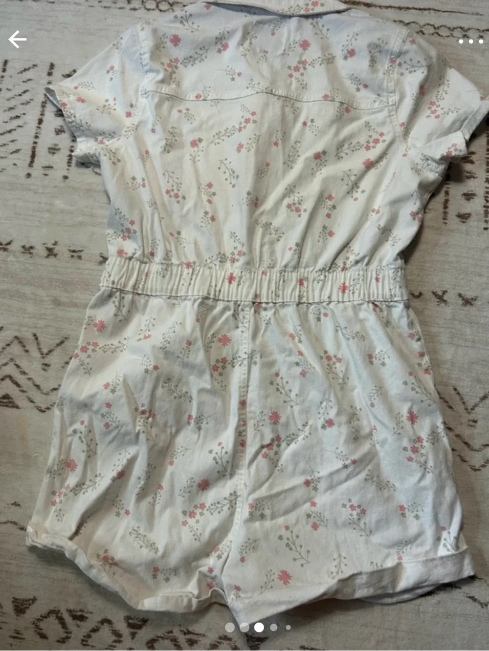Celebrity Pink Girls L 11-13 Floral Denim Utility Romper Button Front Cotton